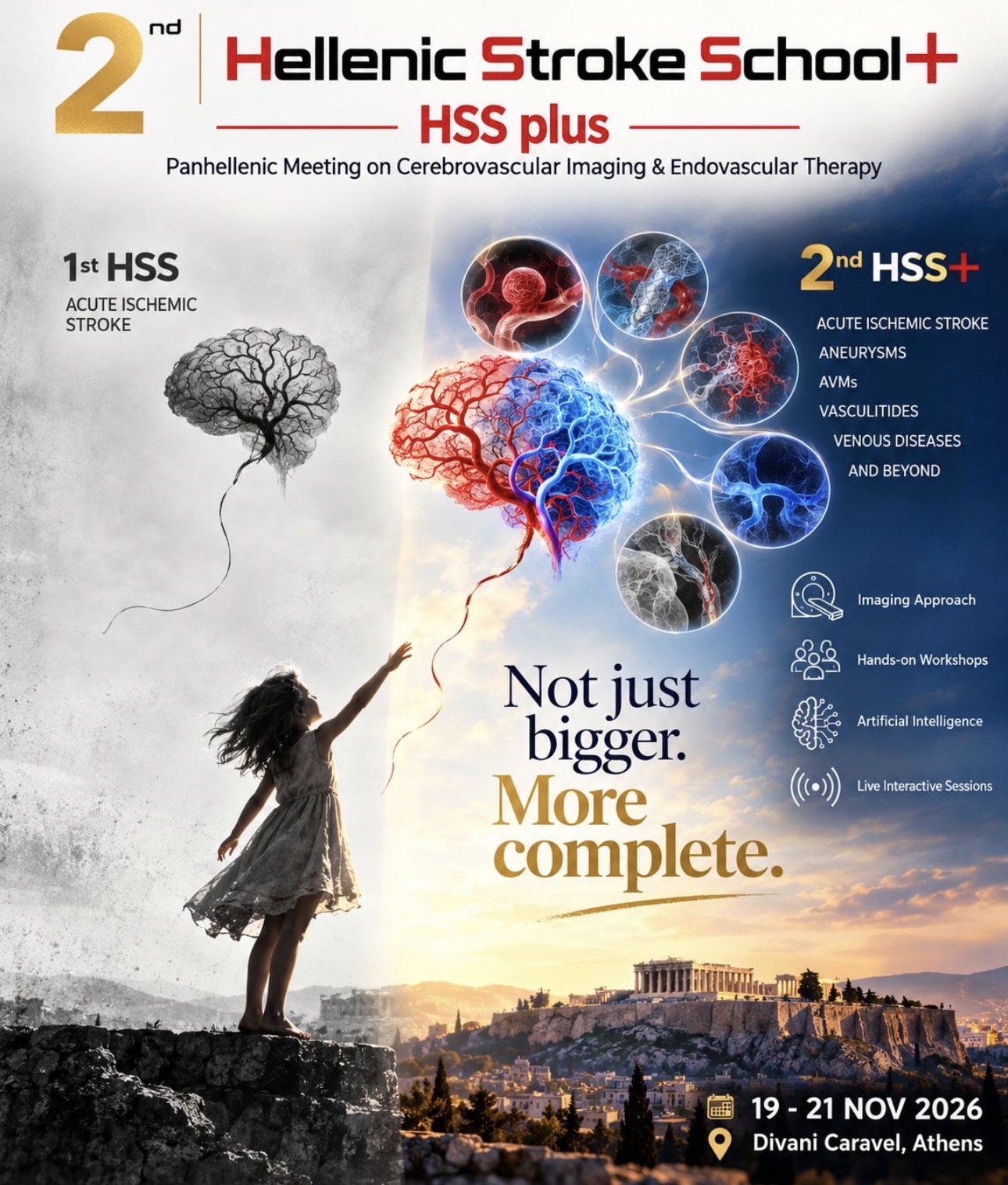 Poster for the 2nd Hellenic Stroke School Plus in Athens